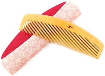 Amazon | つげ櫛 解櫛4寸5分 国産さつまつげ ケース付 (ピンク) | 辻忠