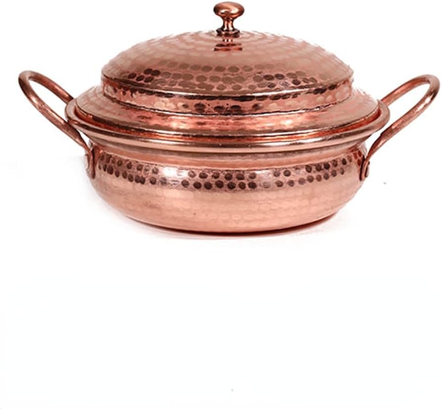 Amazon｜小さな銅鍋 銅米麺鍋 両手鍋 濃厚なスープ鍋 炊飯用銅鍋 (20cm