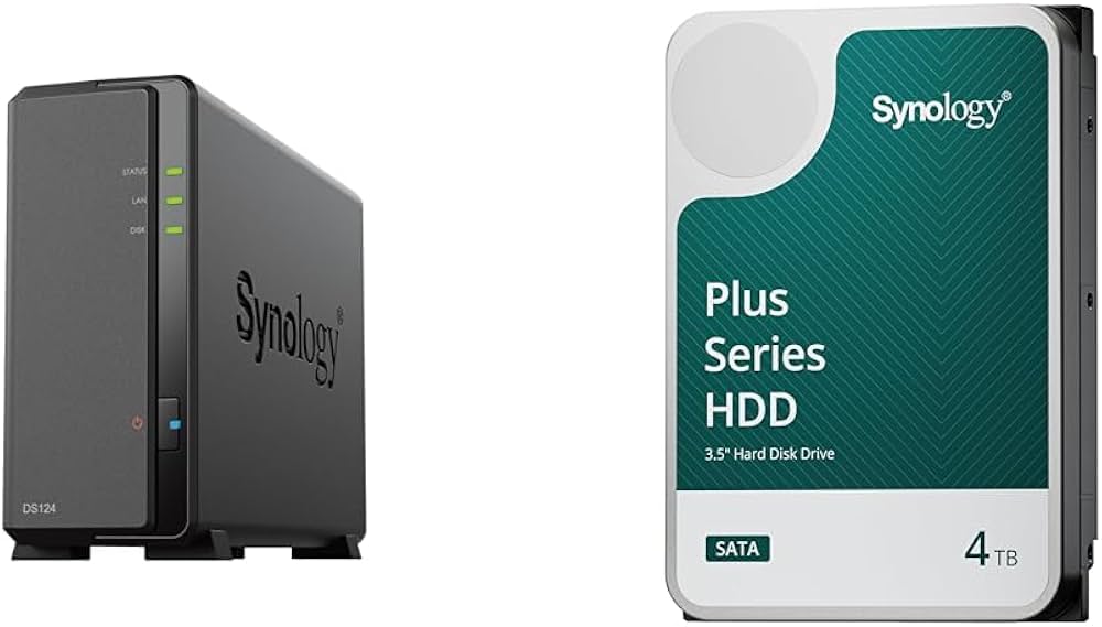 Amazon.co.jp: Synology NAS 1ベイ DiskStation DS124 & Synology HDD