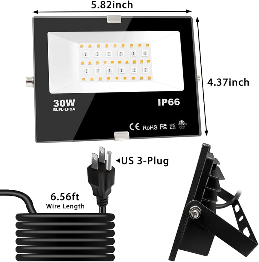 MELPO 30W Led Flood Light Outdoor 300W Equivalent, Color Changing