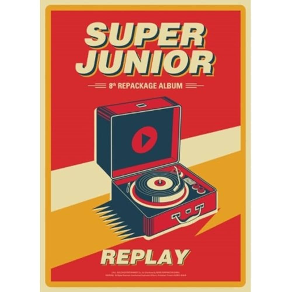 SUPER JUNIOR [REPLAY] 8th Repackage Album CD+Poster+Photobook+