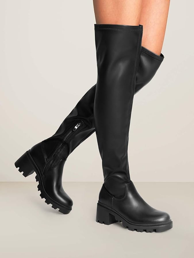 Amazon.com | DREAM PAIRS Women's Knee High Boots, Platform Over