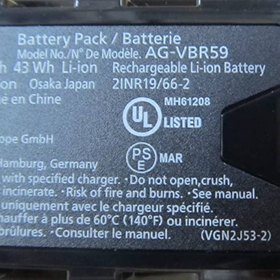 Amazon | Panasonic AG-VBR59 バッテリーパック | パナソニック