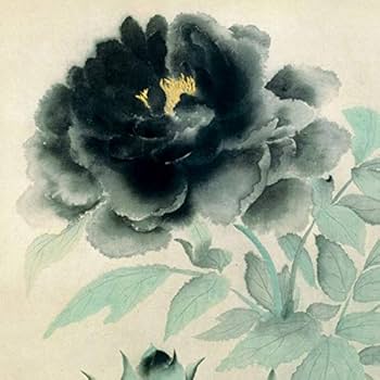 Amazon.co.jp: 速水御舟『墨牡丹』高精彩工芸画+手彩 静物画 花鳥画