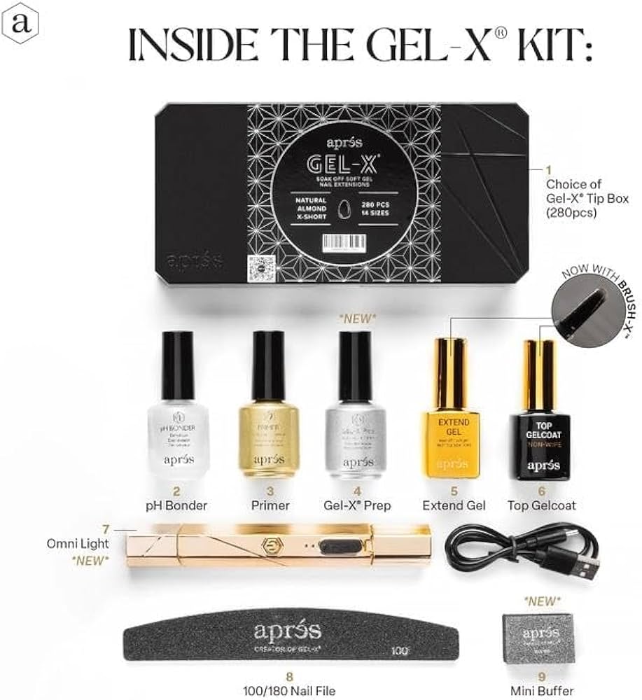 Amazon.com: Apres Gel-X Nail Professional Starter Kit, 14 Sizes 00