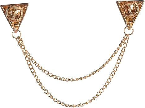 Amazon | LKXHarleyaスタッドダブルチェーンブローチピン、タッセル