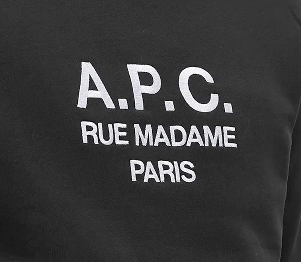Amazon.co.jp: [A.P.C.] ロゴ刺繍スウェットトレーナー メンズ BLACK M