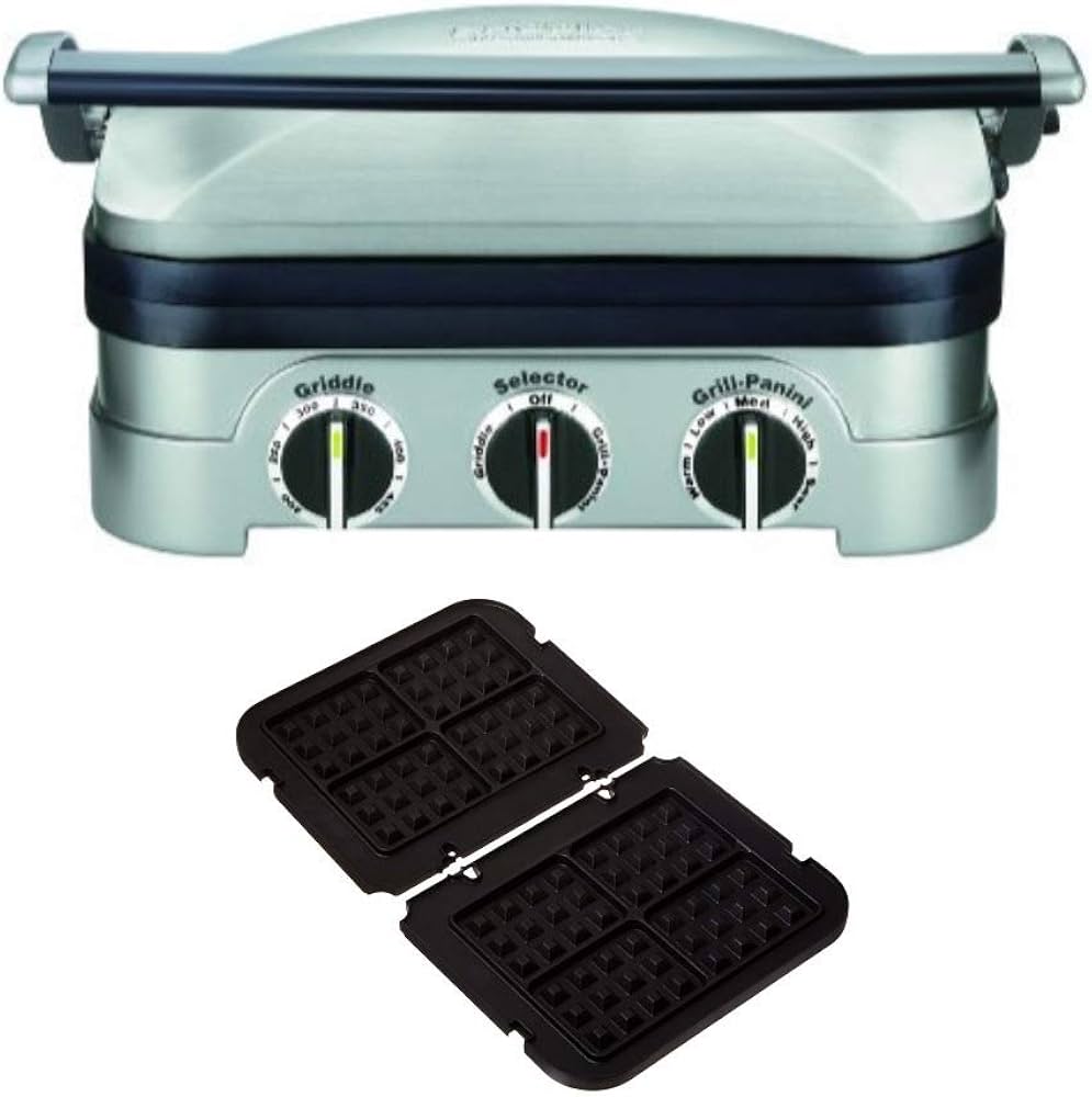 Cuisinart 5-in-1 Grill Griddler Panini Maker Bundle with Waffle