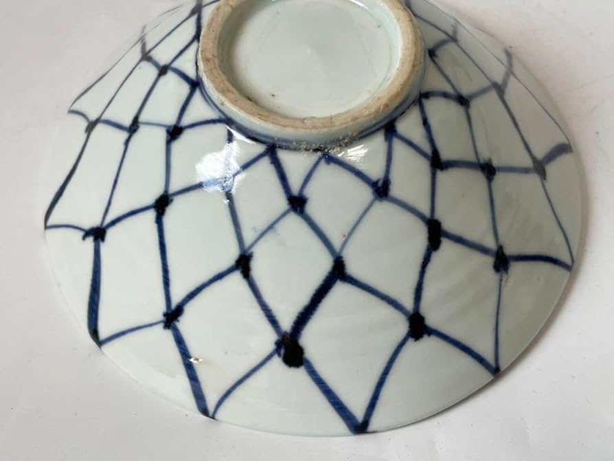 Amazon.co.jp: 作家物 陶芸家 加藤静允 染付 網代文様 網文様 茶碗 深