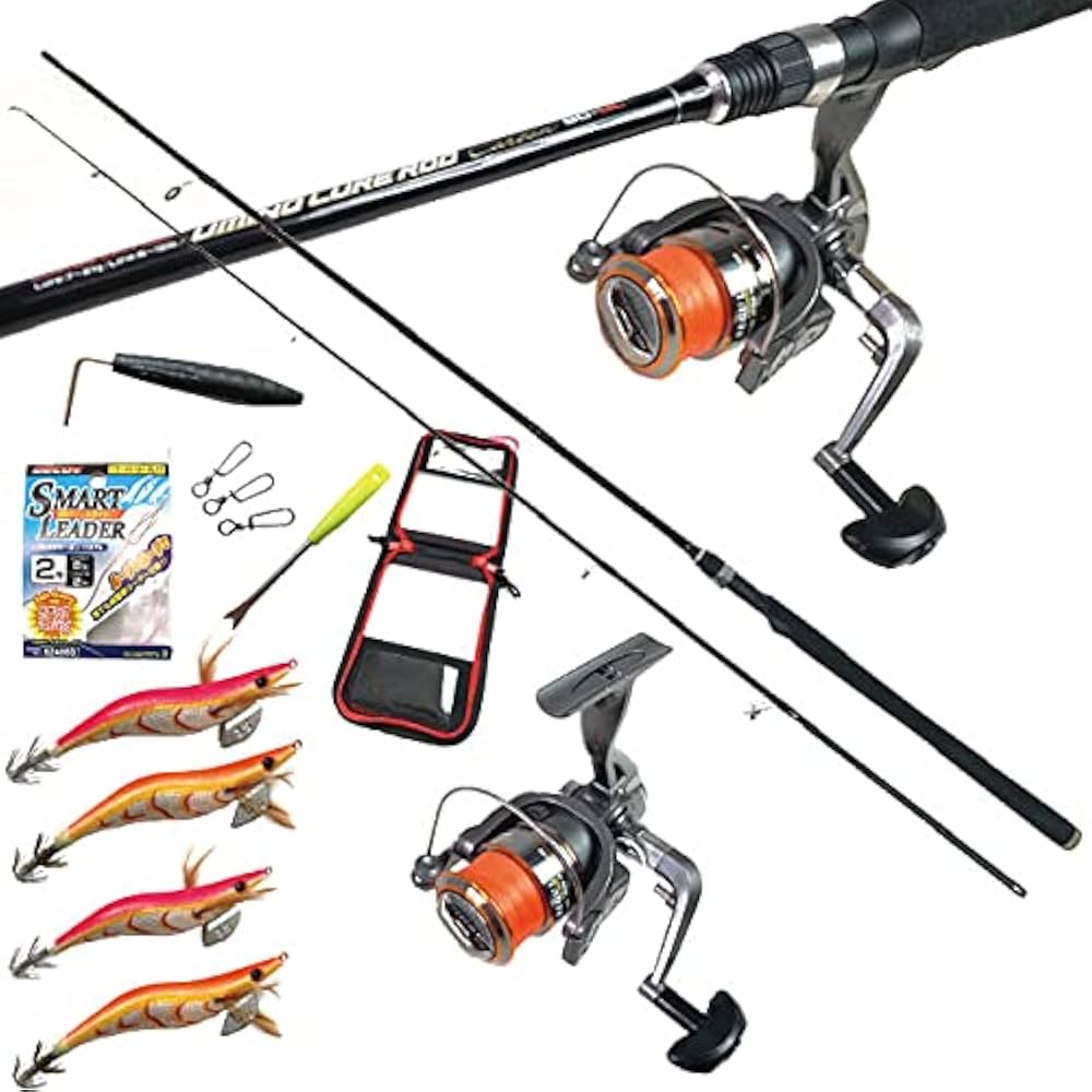 Amazon | エギング入門 オールインワン釣りセット PEライン糸巻き済