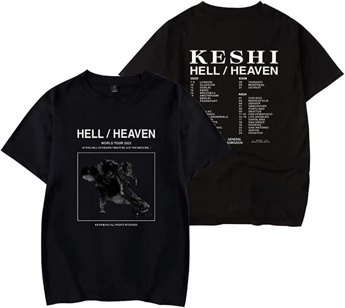 WJHYWDH Keshi The Hell Heaven Tour T-Shirt Merch Casual Short