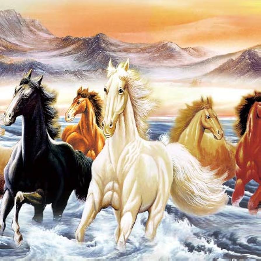 Amazon.co.jp: の中国馬の絹の絵馬アートの絵シルクスクロールアートの