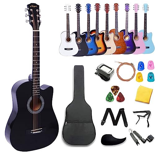 Tornado アコースティックギター ブラック カバー&弦付き&ピック