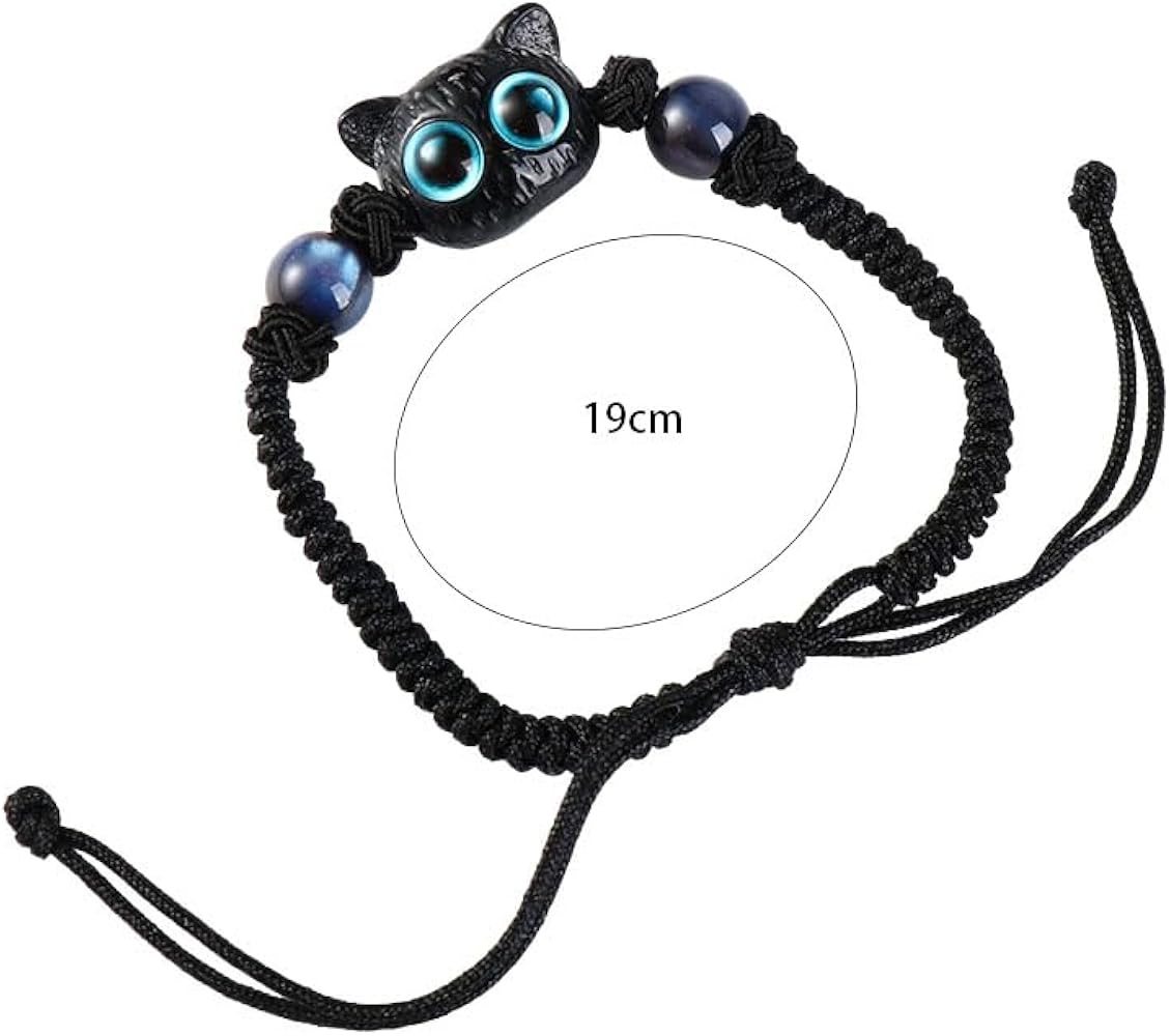 Amazon.co.jp: Vctitil 黒猫ブレスレット、かわいい編みブレスレット