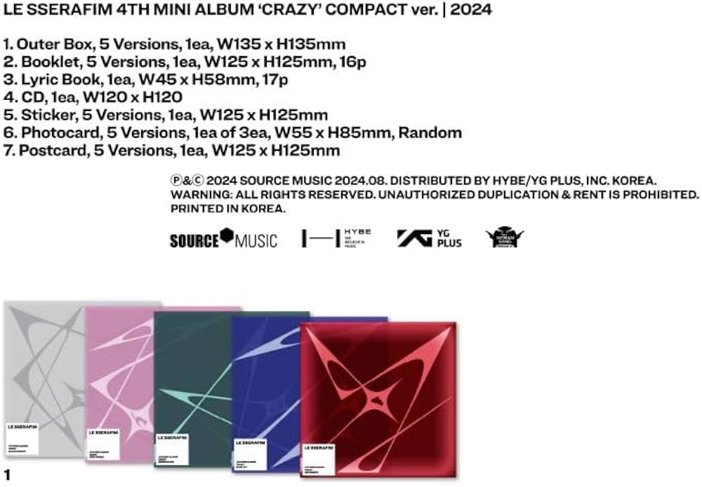 Amazon.co.jp: [ COMPACT ver. ] LE SSERAFIM - 4TH MINI [ CRAZY