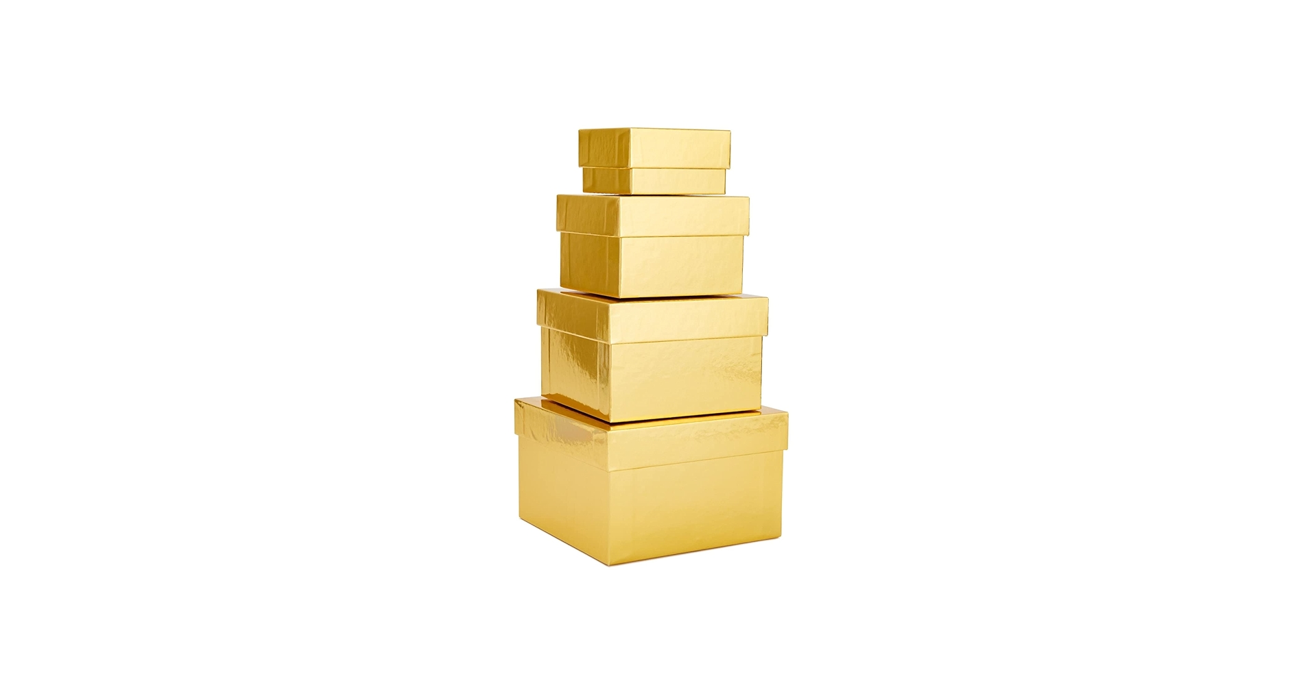 Amazon.com: Stockroom Plus 4-Pack Square Gold Nesting Gift Boxes