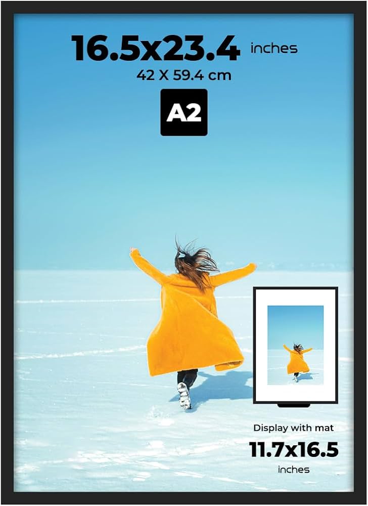 Amazon.com - PAXNOK WOOD Black A2 Frame Display 16.5 x 23.4 inch