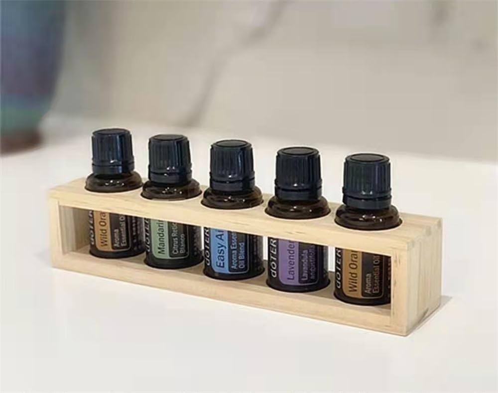 Amazon.co.jp: アロマオイルスタンド 5本用 木製 エッセンシャルオイル