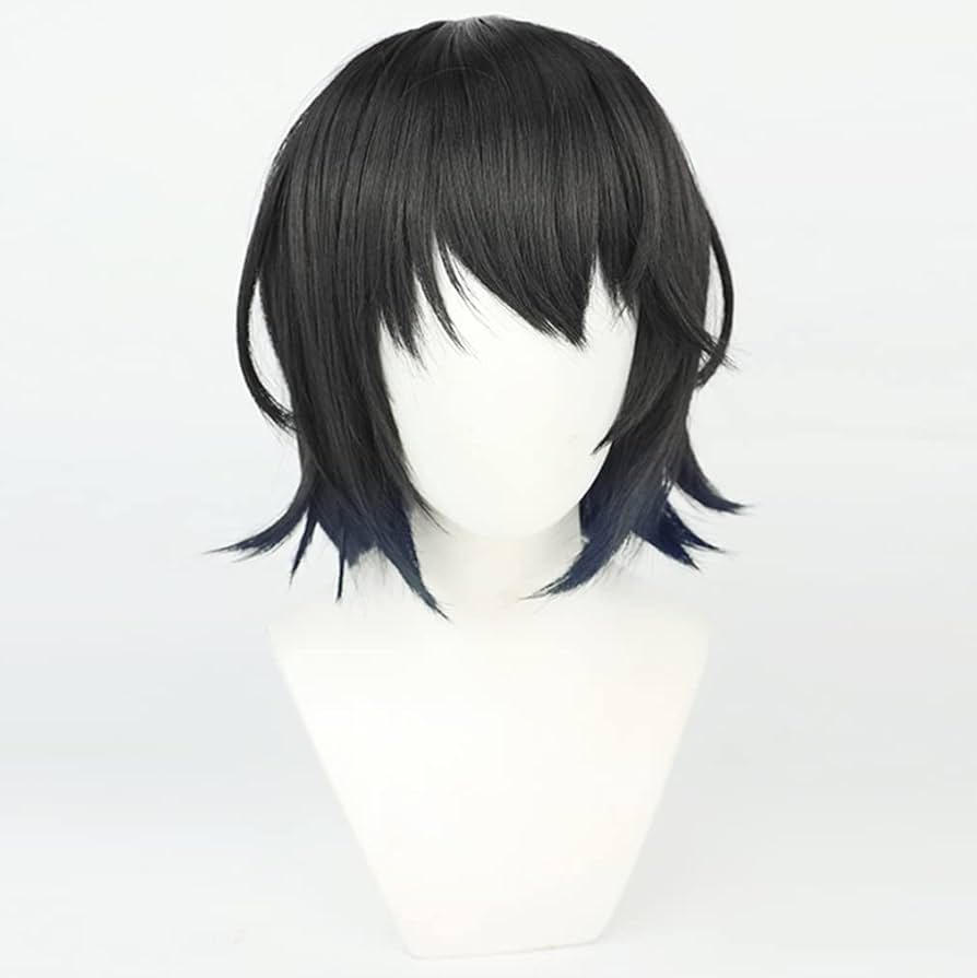 Amazon.co.jp: LAOBAO コスプレ ウィッグ ましろ爻 黒 かつら カツラ