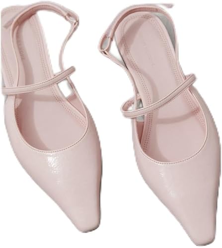 Amazon | [アダムエロペ] メリージェーンフラットミュール ピンク（63