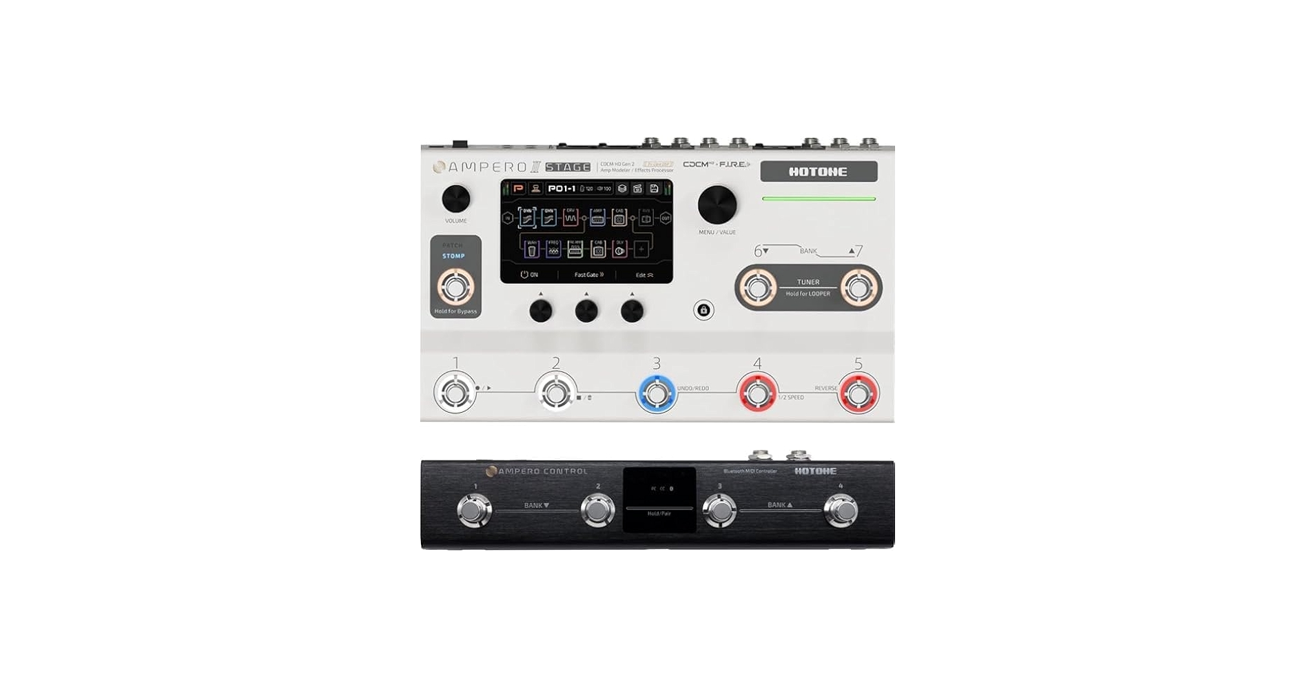 Amazon.com: HOTONE Ampero II Stage + MIDI Foot Controller Bundle