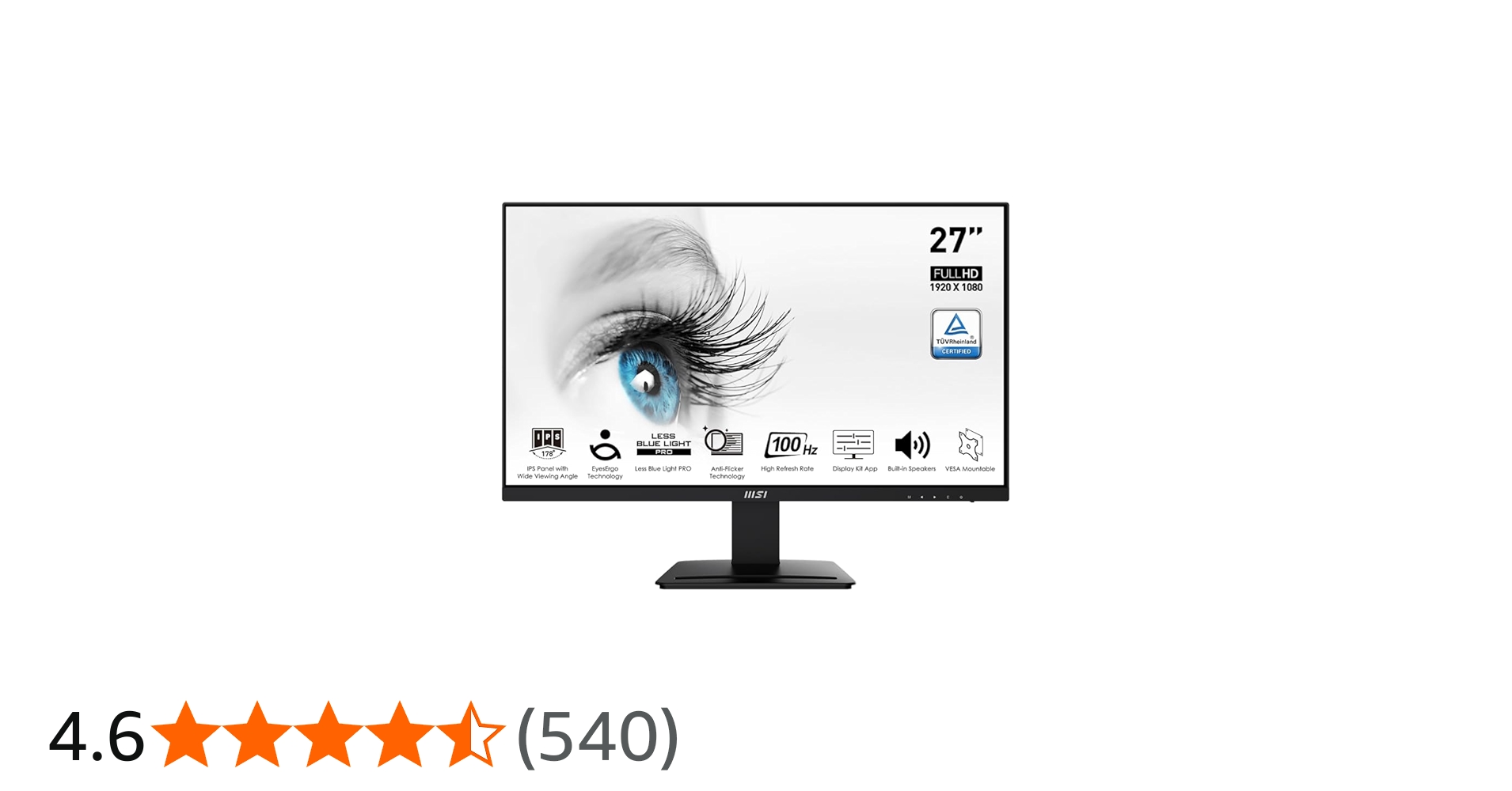 Amazon.co.jp: msi Pro MP273A 27インチ モニター 1920 x 1080 (FHD