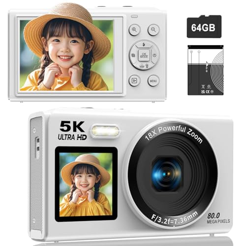 デジカメ5K スマホに送れる デジタルカメラ WIFI転送機能 8000万画素