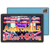 Amazon.co.jp: Android 15 タブレット 10.1インチ 薄蓝色 12GB+64GB Wi