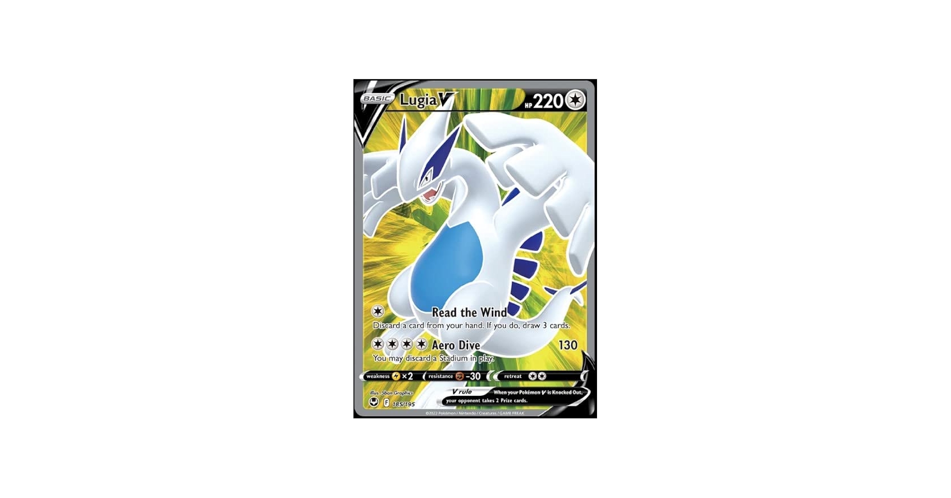 Amazon.com: Lugia V 185/195- Silver Tempest - Full Art - Pokemon