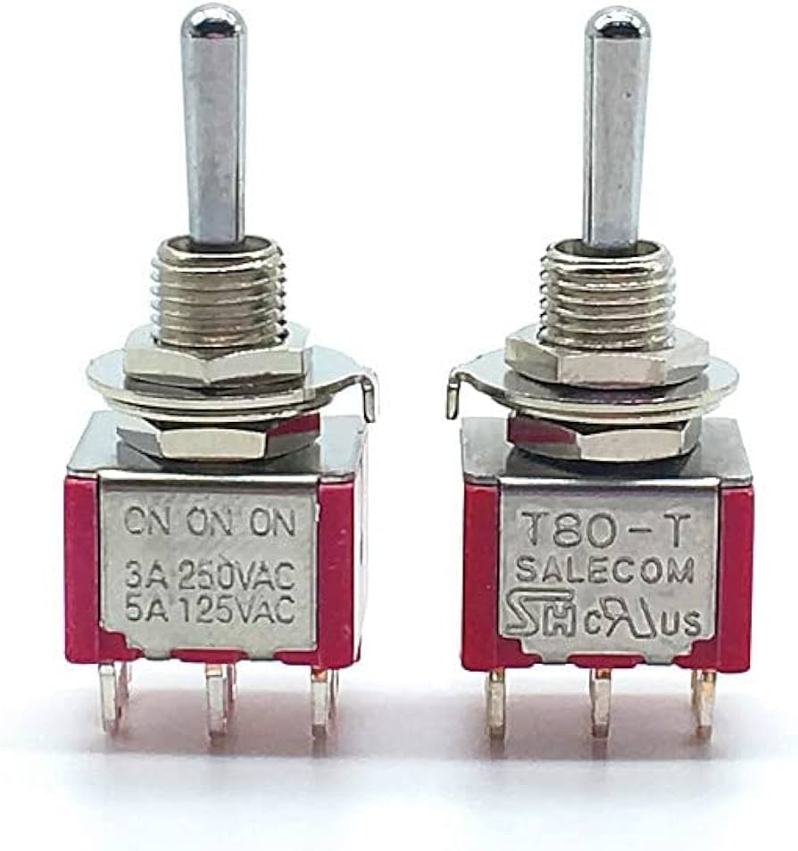 Amazon.com: 2pcs Mini Latching/Reset Toggle Switch T80-T ON ON/ON