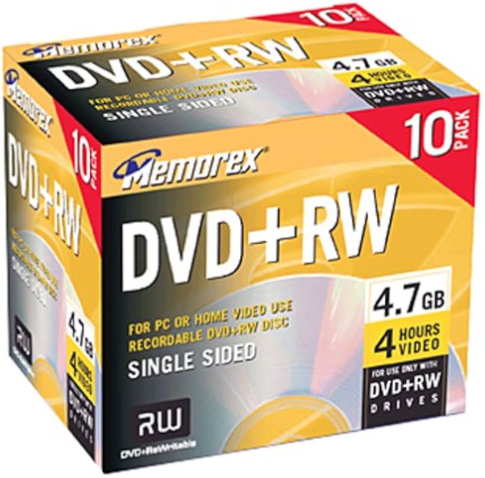 Amazon.com: Memorex 4.7GB DVD+RW Media (10-Pack) : Electronics