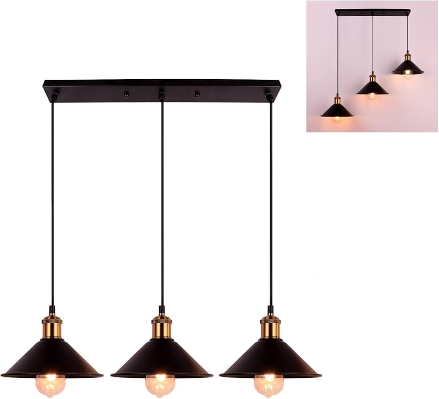 Amazon.co.jp : FIEVRE ブラック インダストリアル 3 ペンダント