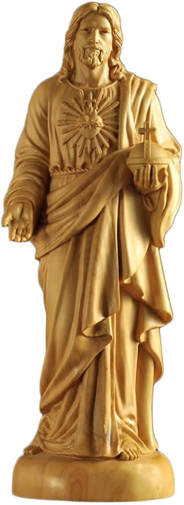 Amazon.co.jp: dsdsad 木彫り イエス・キリスト像 卓上型 高級天然ツゲ