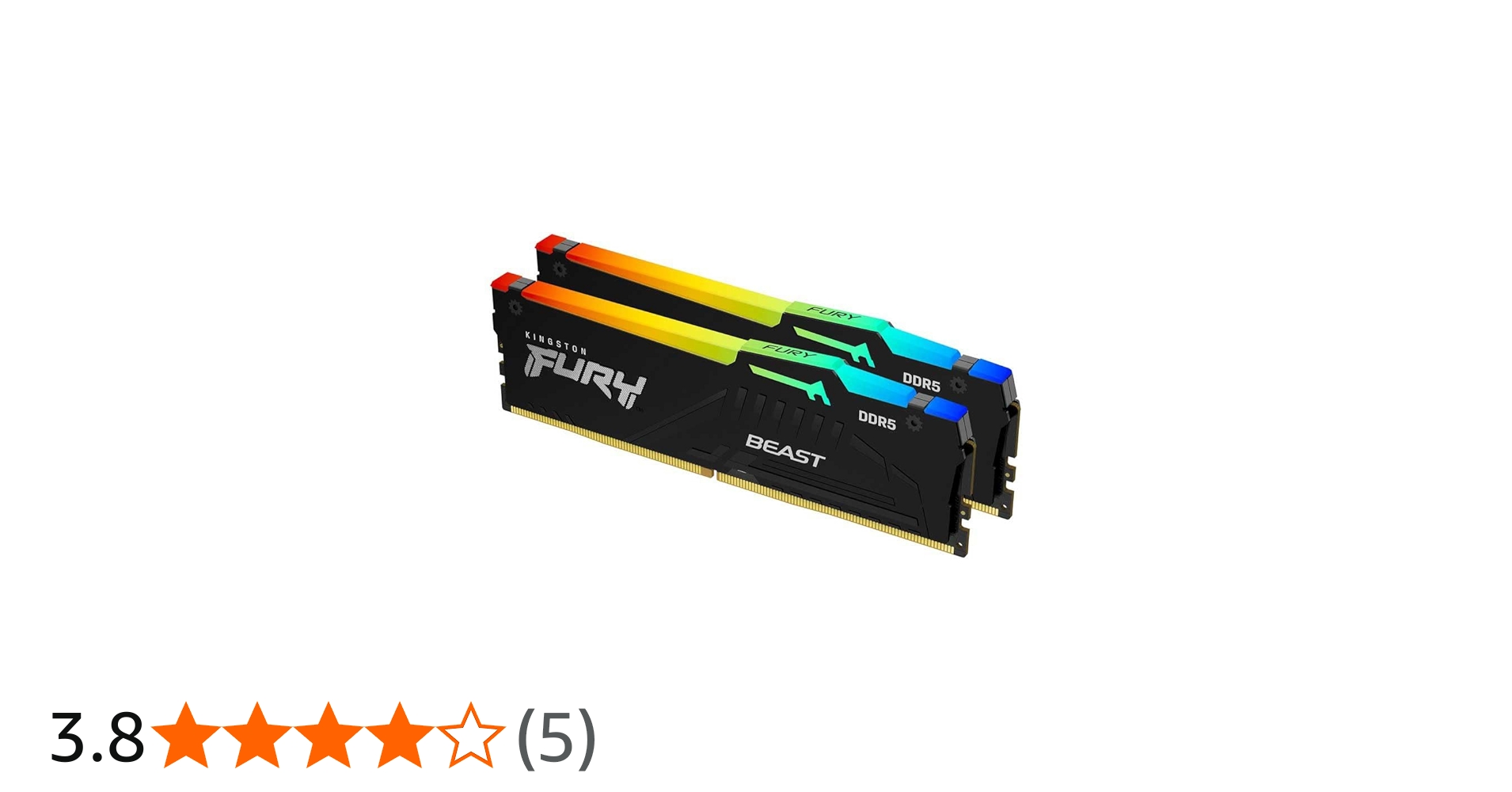 Kingston FURY Beast Black RGB 16GB (2x8GB) 6000MT/s DDR5 CL30 DIMM