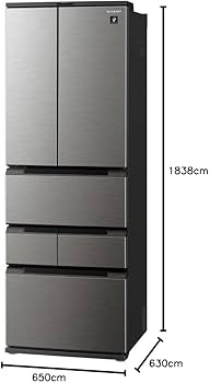 Amazon.co.jp: シャープ 冷蔵庫 幅65.0cm 457L SJ-MF46J-H プラズマ