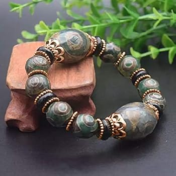 Amazon | 希少 高級天然石 ブレスレット パワーストーン 三眼天珠 天珠