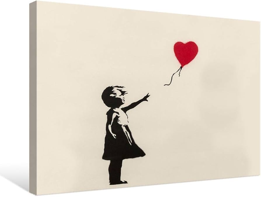 Amazon.co.jp: 7 CANVAS Banksy バンクシー 風船と少女 ポスター