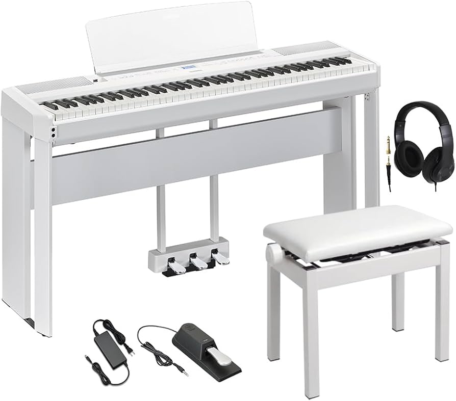 Amazon | YAMAHA P-525WH ホワイト 電子ピアノ 88鍵盤 専用スタンド