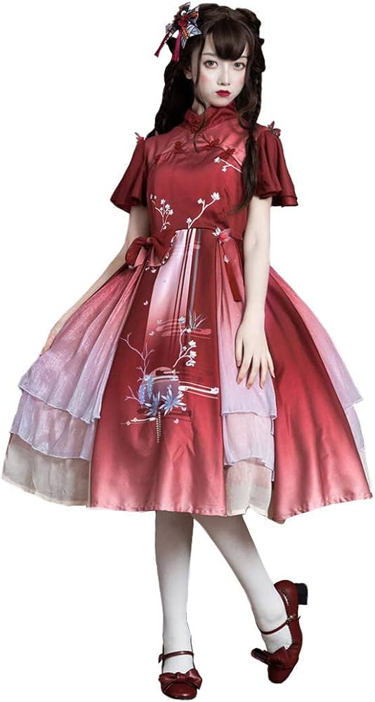 Amazon.co.jp: ゴスロリ 中華風 ロリータ ワンピース チャイナ ロリ