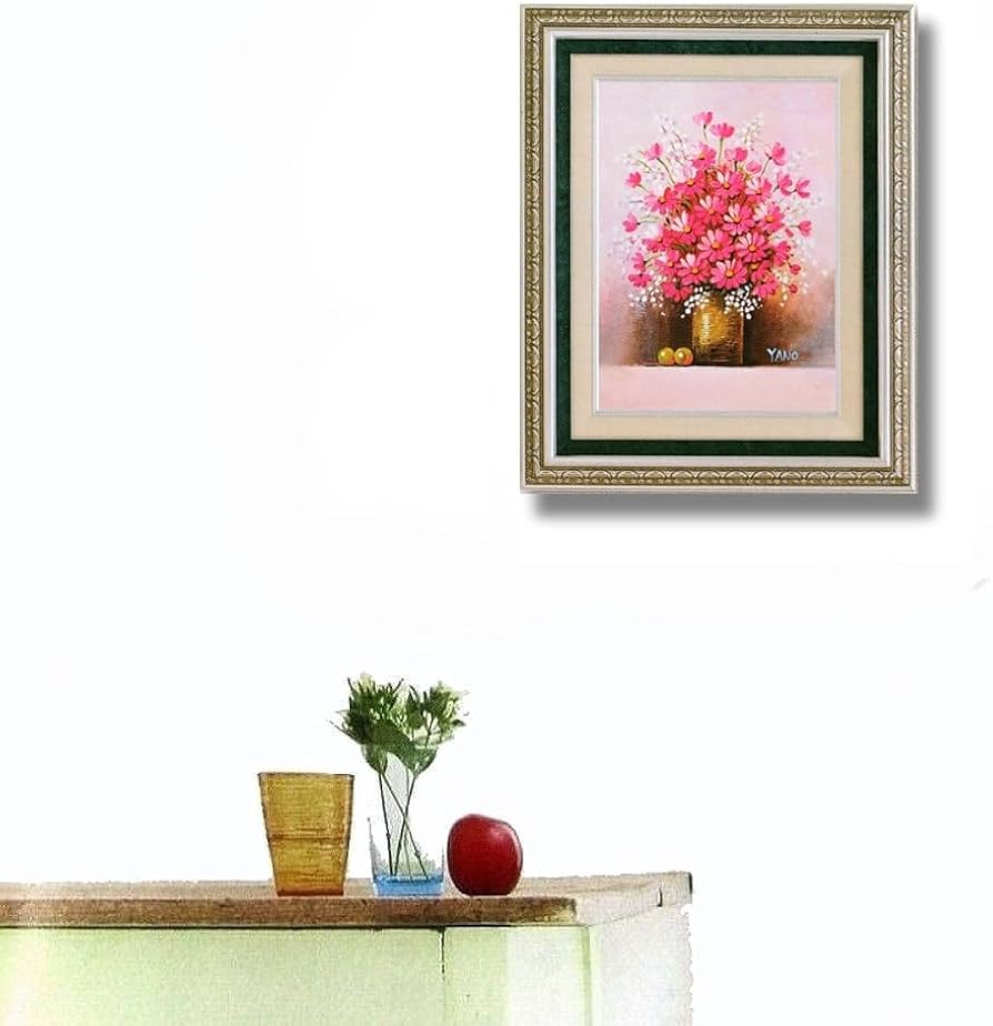 Amazon.co.jp: 矢野恵子 赤い花 F4号 受注制作 油彩画 油絵 静物画 花