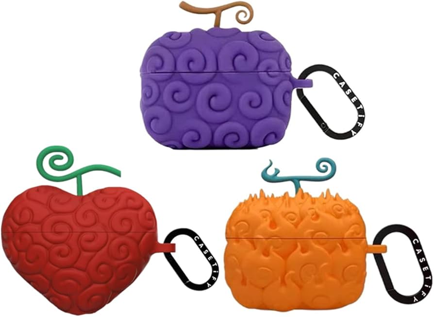 Amazon | ワンピース 紫/オレンジ色/赤 悪魔の実 AirPods Pro/Pro2用