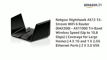 Netgear Nighthawk AX12 12-Stream WiFi 6 Router (RAX200) - AX11000