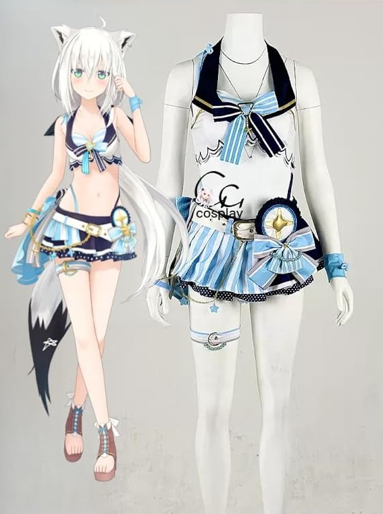 Amazon.co.jp: GGcosplay VTuber 白上フブキ 共通ホロサマ水着2023