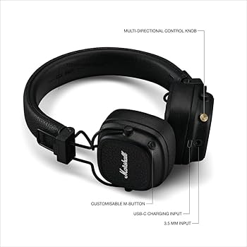 Amazon.com: Marshall Major V On-Ear Wireless Bluetooth Headphones