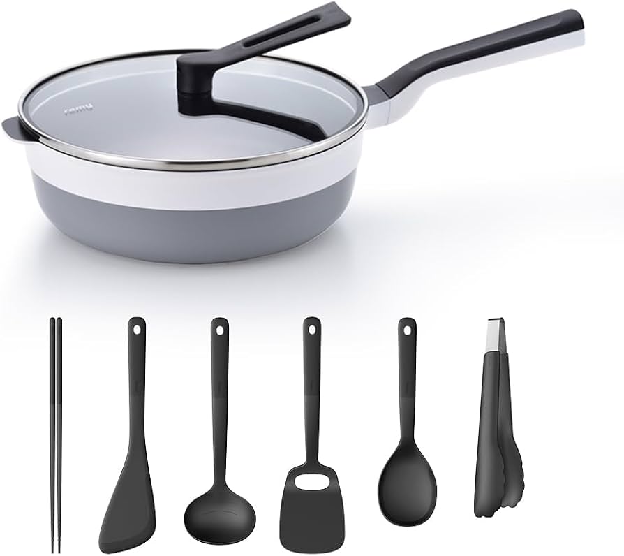 Amazon｜remy レミパンプラス ツール6種セット 24cm (ホワイト) 深型