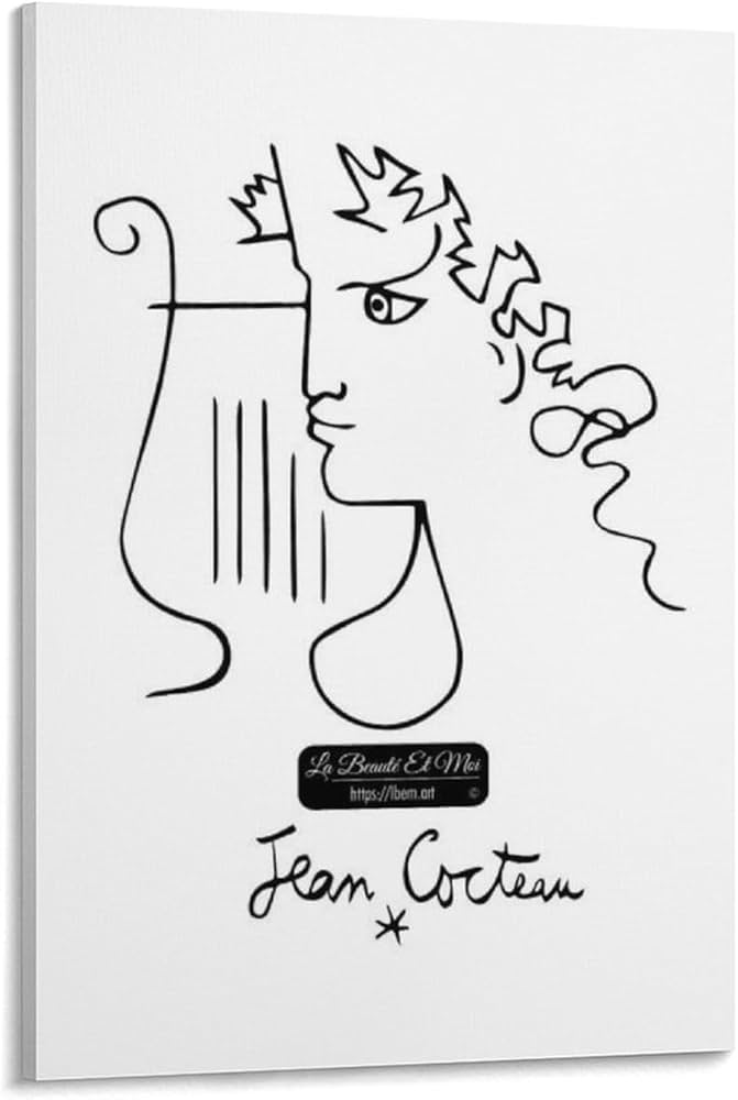 Amazon.co.jp: ジャン・コクトー 絵画抽象アートポスター キャンバス