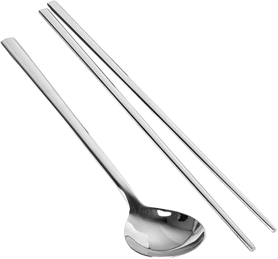 Amazon | 韓国食器 ステンレス お箸セット - 角箸 来客用 軽い