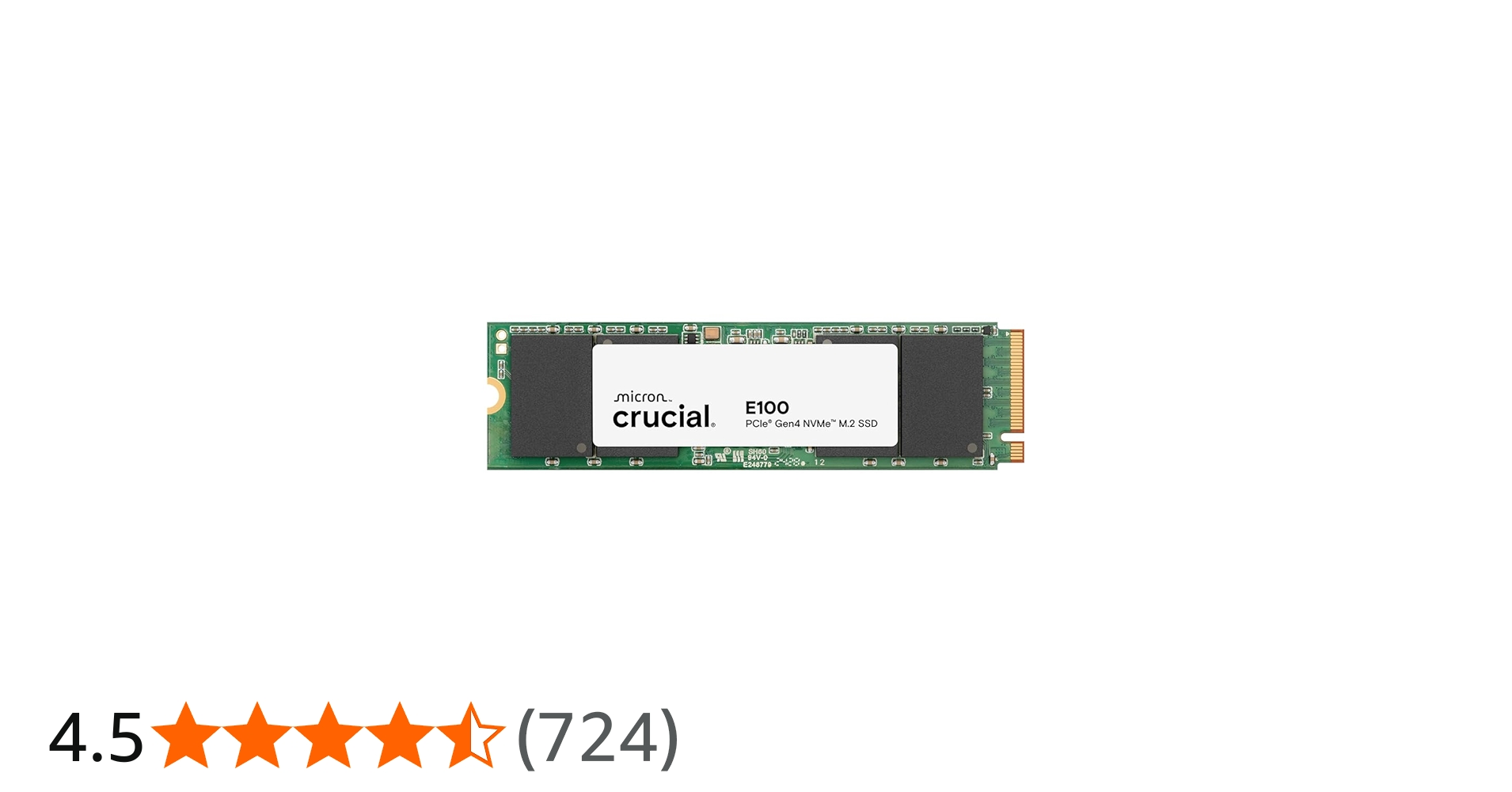 Amazon | Crucial E100 480GB PCIe 4.0 Gen4 2280 NVMe M.2 SSD