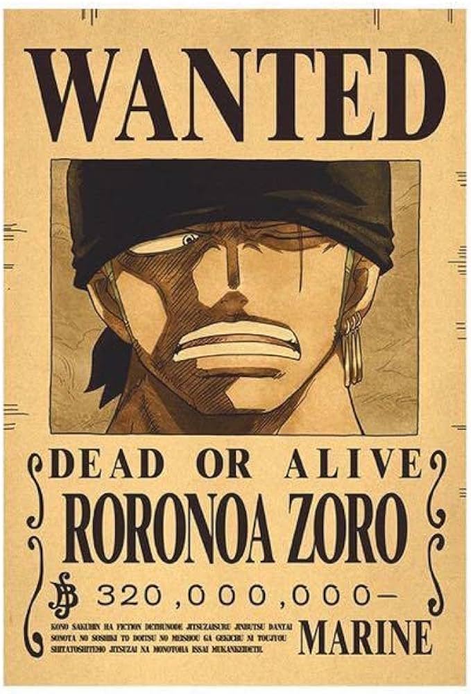 Amazon.co.jp: ワンピース RORONOA ZOROロロノアゾロ 手配書 ポスター