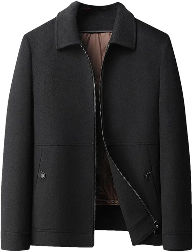 Amazon.com: Men's Double-Sided Woolen Jacket Man Autumn Winter